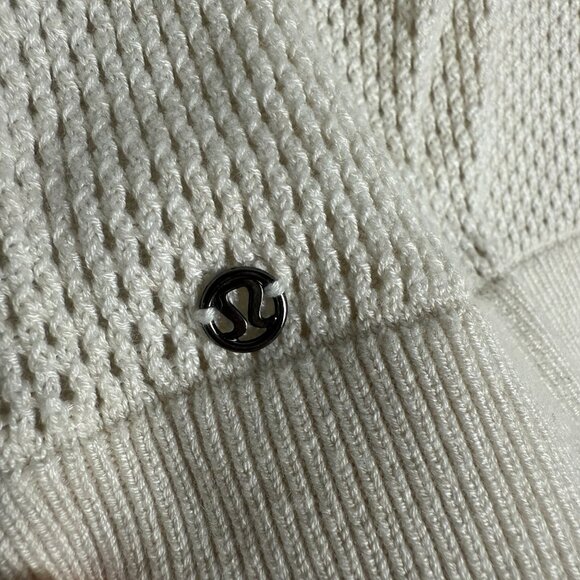 Lululemon Sweater Cashmere Blend Sunset Savasana Pullover Heathered White Med - Picture 10 of 14